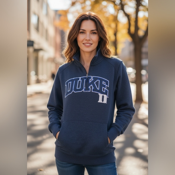 vintage jansport Women's Size Large Duke Blue Devils Qrt Zip Pullover - Picture 1 of 10